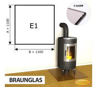 Chimenea Placa De Fondo Cristal Spark Protector Horno Vidrio Inferior - E1