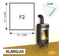 Chimenea Placa De Fondo Cristal Spark Protector Horno Vidrio Inferior - F2
