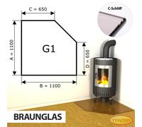 Chimenea Placa de fondo cristal Spark protector Horno Vidrio inferior -G1