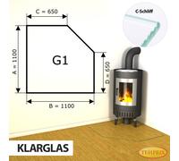 Chimenea Placa De Fondo Cristal Spark Protector Horno Vidrio Inferior - G1