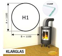 Chimenea Placa De Fondo Cristal Spark Protector Horno Vidrio Inferior - H1