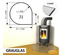 Temprix I1 Placa Base Chimenea 95x110 cm Vidrio Transparente ESG 6 mm