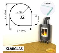Chimenea Placa de fondo cristal Spark protector Horno Vidrio inferior -J2