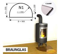 Chimenea Placa de fondo cristal Spark protector Horno Vidrio inferior -N1