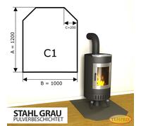 Chimenea Placa Inferior Chispas de Acero Gris Horno Bandeja para Hornear - C1