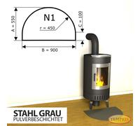 Chimenea Placa Inferior Fireback De Protección Contra Chispas Acero Gris Horno
