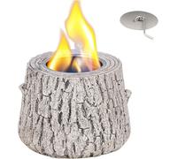Chimenea portátil de sobremesa, Chimenea portátil de hormigón for Mesa, for Interior y Exterior, con Base de cerámica, Quemador de bioetanol sin Humo for Mesa de Comedor, jardín y balcón(Branch)