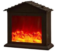 Chimenea realista sin llama LED eléctrica mini chimenea funciona con pilas/alimentada por USB pequeña casa decorativa en forma de Navidad, sala de estar, dormitorio, decoración del hogar, regalo