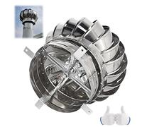 Chimenea redonda con caperuza giratoria, turbinas eólicas de acero inoxidable 304, cubierta de ventilación de techo giratoria anticorrientes descendentes, campana extractora exterior de 4,3-19,7 pulga