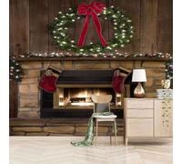 Chimenea Tridimensional Simple Guirnalda De Grano De Madera 3D Papel Pintado Pared Fácil Instalación Oficina Sala Estar Sofá Dormitorio TV Fondos Decoración-350cm×256cm
