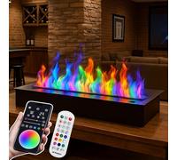 Chimenea Vapor Agua 3D, Chimenea Atomizadora 9 Colores, Chimenea Eléctrica Empotrada, Chimenea Eléctrica De Color, con Ajuste De Llama, Compatible con Aplicación Y Control Remoto. 150cm/59in