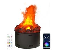 Chimenea Vapor De Agua, Chimenea Empotrada Redonda Con Nebulización 3D, Con Aplicación Y Control Remoto, Chimenea Eléctrica Con Temporizador, Chimenea Vapor Con Llama 9 Colores 60cm/23.6in