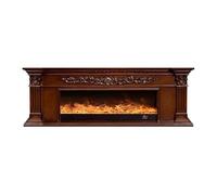 Chimeneas, Chimenea eléctrica, Chimenea eléctrica 78.7" con repisa, Llama Realista 3D, Soporte TV Independiente, Chimenea, Mueble Decorativo, Decoración Inteligente con Llama 3D