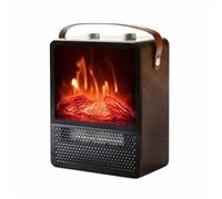 Chimeneas Chimenea eléctrica pequeña con asa, Calefactor portátil con Efecto de Llama Realista 3D y Doble protección. Moderna Decoración