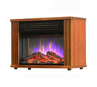 Chimeneas modernas Calentador eléctrico de chimenea con efecto de llama 3D, marco de madera antiguo, mini calentador de chimenea eléctrica portátil, calentador espacial, 900 W/1800 W, decoración del