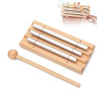 Chimes de Meditación de 3 Tonos, Chime Instrumento de Percusión con Mazo, Chimes de Meditación con Tono ClaroTimbre de Percusión Solo Chime, Para Educación Musical Temprana, Oración, Yoga y Meditación