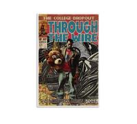 CHIMOSHEJI Kanye West - Póster vintage de cómic de rapero para pared, pintura decorativa para dormitorio, 40 x 60 cm, estilo sin marco