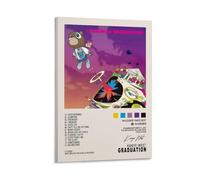 CHIMOSHEJI Póster de Portada de Álbum Kanye West Graduation Póster Arte de Pared Pintura Decorativa Pintura de Dormitorio Pósteres 16x24pulgadas(40x60cm) Estilo de marco
