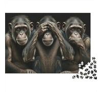 Chimpancé Divertido Rompecabezas de 1000 Piezas Papel para Adultos Educativo Arte Visual Papel Grueso Ecológico Decoración Relajante 52x38cm/1000pcs