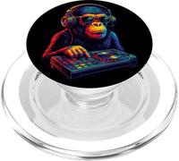 Chimpancé DJ Vaporwave Festival Mixing Electric Beat Bonobo PopSockets PopGrip para MagSafe