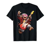 Chimpancé Tocando Guitarrista Animal Día de San Valentín Camiseta