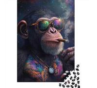 Chimpanzé Avec Des lunettes de Soleil Paquete De 1000 Piezas Papel Ecológico Entrenamiento Cerebral Fácil De Limpiar Ocio En Casa Horas De Entretenimiento 52x38cm/1000pcs