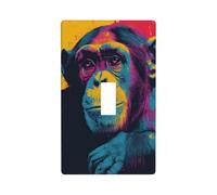 Chimpanze Pop Art - Cubierta decorativa para interruptor de luz, 1 interruptor, placa de pared para cocina, granja, dormitorio, baño, decoración artística