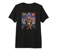 Chimpanzee Ape Art on America 250 4 de Julio Bandera de Estados Unidos Chimpancé Camiseta Premium