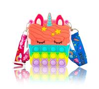 Chimpanzee Poppy Bag Bolso Unicornio Pop it - Bolso Niña, Fidget Toy, Antiestrés Niños, Juguete Sensorial, Bolsos Bandolera Unicornios, Gadget Regalo Bolsos Niñas, Juego Cumpleaños Niña