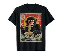 Chimpanzee Ramen Noodles Bowl Kanji Japan Manga distressed Camiseta