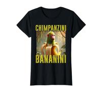 Chimpanzini Bananini Personaje Generado por IA Cerebro Italiano Rojo Camiseta gráfica económica, Mujer, Negro, S