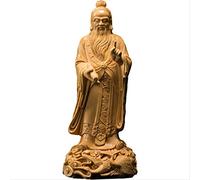 China 18cm Laozi Escultura taoísmo Santo Estatua de Madera Feng Shui Lao Tzu Figura histórica decoración del hogar