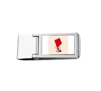 China - Cartera de bolsillo con clip para dinero, color rojo