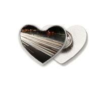 China City Car Night Art Deco Fashion Heart Metal Pin Clip Love
