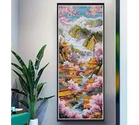 China Diamond Painting Kit Completo, 5D Kit Diamond Painting Japón Pintura Diamante, DIY Punto de Cruz Dibujos con Diamantes, Puzzle Diamond Art para Decoración de la Pared 20x50 cm/7.8x19.6 Inch