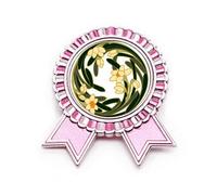 China Flower Bud Art - Broche redondo con diseño de insignia rosa para ganador, Medium, Metal