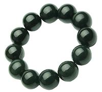 China Natural Hetian Green Jade Nefrite Brazal de Brazalete Tallado (Ronda 18 mm)