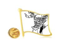 China, obra maestra china, peregrinación, dibujo, bandera de metal dorado, pin de solapa