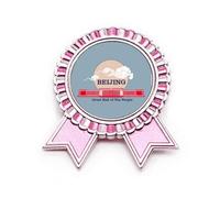 China Pekín Gran Salón Gente Broche Pin Rosa Ganador Premio Medalla, Medium, Metal