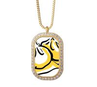 China Plato chino delicioso patrón collar colgante diamante cristal oro joyería