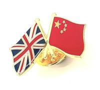 China, Reino Unido, Reino Unido, amistad, metal, bandera de país, Pin Pin