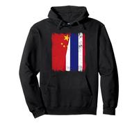 China, Tailandia, Media Bandera, raíces tailandesas Chinas Sudadera con Capucha