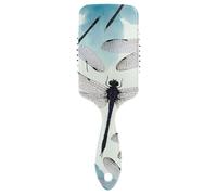 China Tinta Pintura Art Dragonfly cepillo amistoso para el final Diseñado masajeador cabeza para cabello liso con mango ergonómico cepillo para cabello