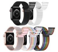 chinbersky 5 Pack Correa Loop Deportiva Compatibles con Correas Apple Watch 42mm 44mm 45mm 49mm, Ajustable Nylon Textil Correa de Repuesto para iWatch Ultra Series 9 8 SE 7 6 5 4 3 2 1