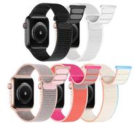 chinbersky 5 Pack Correa Loop Deportiva Compatibles con Correas Apple Watch 42mm 44mm 45mm 49mm, Ajustable Nylon Textil Correa de Repuesto para iWatch Ultra Series 9 8 SE 7 6 5 4 3 2 1