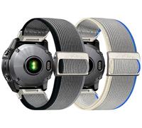 Chinbersky Correa elástica de nailon de 22 mm para Garmin Feinx 6 Pro/6/7/7 Pro/5/5 Plus, banda elástica para Forerunner 935/945/955/965/745, para Instinct/2/Approach S60/S70-47 mm, Descent G1/Epix