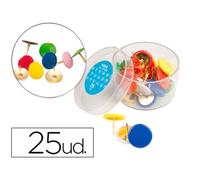Chincheta liderpapel plastificada colores surtidos caja de 25 unidades - HI04