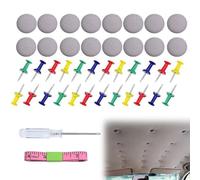 Chinchetas Techo Coche, 65PCS Chinchetas Techo Coche, Botones Reparación Techo Coche con 65 Pasadores de Colores 1 Destornillador 1 Cinta Métrica, para Todos los Techos Coches Fijos