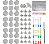 Chinchetas Techo Coche, Botones Reparación Techo Coche Remaches Retención Hebilla Kit Reparacion Techo Coche con Pasadores de Colores Destornillador Cinta Métrica para Todos los Techos Coches Fijos