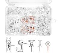 Chinchetas Transparentes, 200 Piezas Pasadores de Empuje con Caja, Chinchetas de Decorativas de Plástico con Punta de Acero para Tablón de Anuncios, Fotos, Oficina, Escuela, Hogar